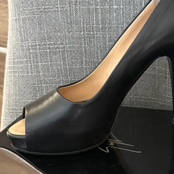 Giuseppe Zanotti Black Peep Toe Heels.  Size 38.5 EU - Picture 11 of 11